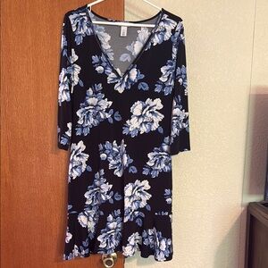 White House Black Market Blue Fit and Flare Dress